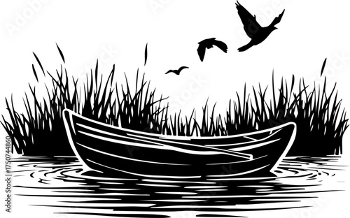 boat on the water, bird, vector, flying, silhouette, sea, nature, sky, eagle, birds, water, illustration, animal, black, fly, logo, flight, icon, lake, wings, wing, seagull, design, ocean, freedom, sy