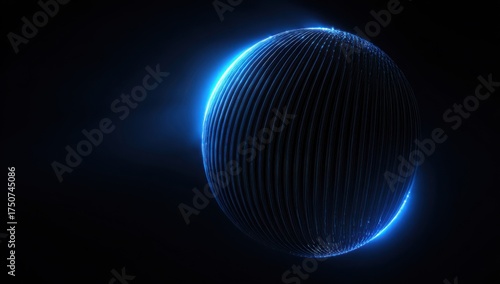 Abstract sphere, glowing lines