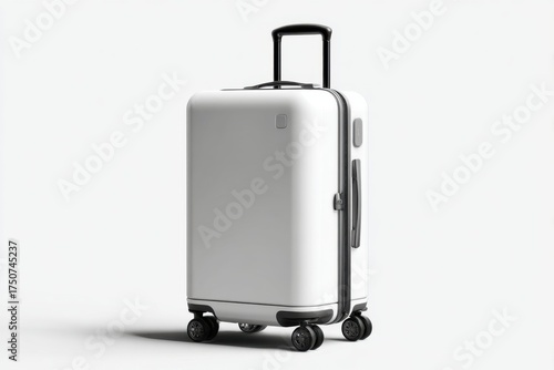 White suitcase on a white background