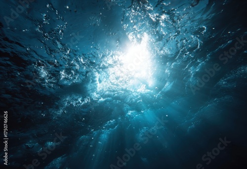 Sunlight piercing deep ocean waters (3)