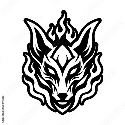 A glyph style icon of a jackal logo