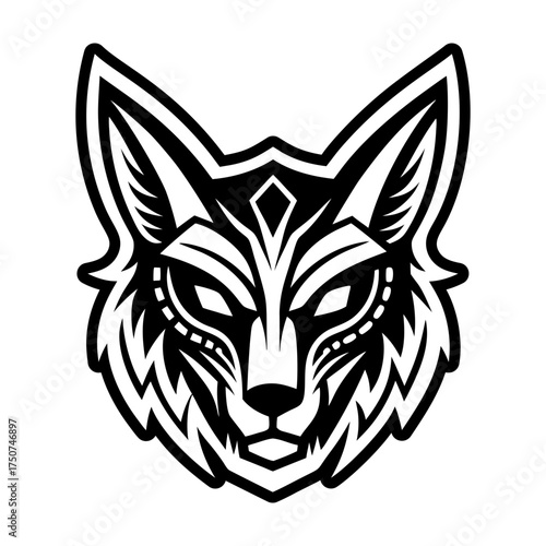 Wild jackal face icon in filled style