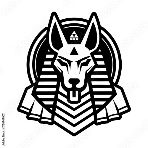 Wild jackal face icon in glyph style