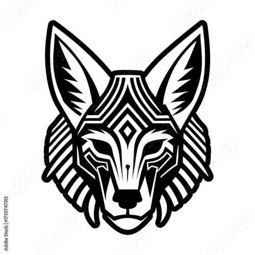 A wild canid head icon in glyph style