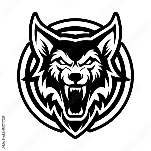 A filled style icon showing a canid face