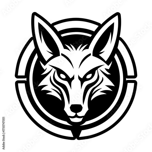 A wild canid mascot icon in glyph style