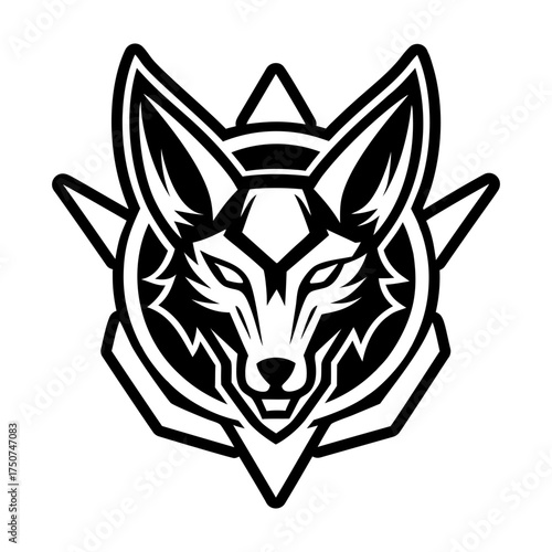 A wild canid head icon in glyph style