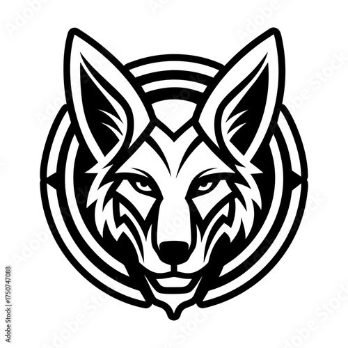 Wild jackal face icon in filled style