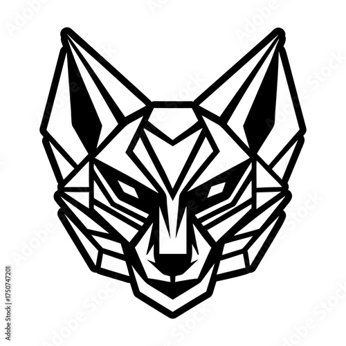 A glyph style icon showing a canid symbol