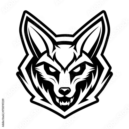 Wild jackal face icon in glyph style