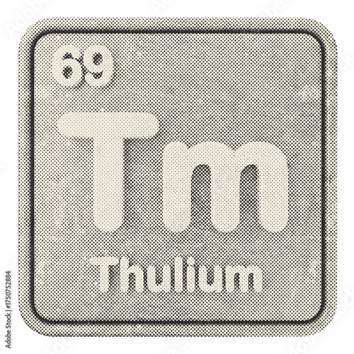 Canvas Print 3d periodic table thulium halftone style