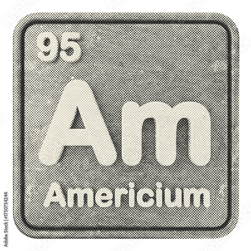 Tableau sur toile 3d periodic table americium halftone style