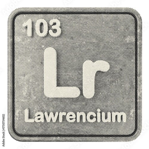 Tablou pe pânză 3d periodic table lawrencium halftone style