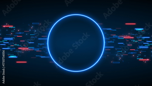 Neon Central Ring Business Corporate Technology Particles Tunnel Digital Background