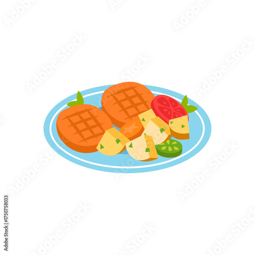 Delicious Food Platter A Culinary Delight Illustration