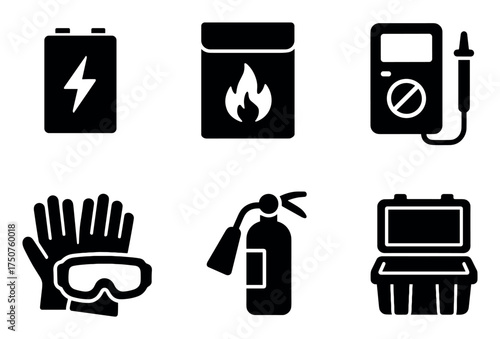 Lithium Battery Safety Icons