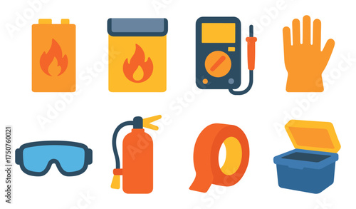 Lithium Battery Safety Icons