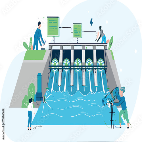 Engineers Monitor Sustainable Hydroelectric Power Generation at a Clean Energy Dam