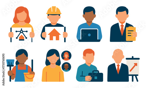 Colorful Office Icons Set