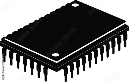 Illustrator Vector Computer microchip central processing unit electronics technology silhouette