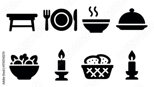 Family Dinner Icons