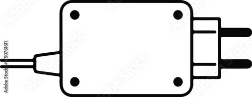 Illustrator Vector Electrical Outlet and Plug in Simple Outline silhouette