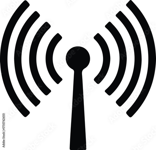 Illustrator Vector Simple wifi antenna signal wireless connection silhouette