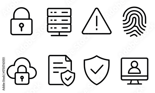 Minimalist Data Protection Icons