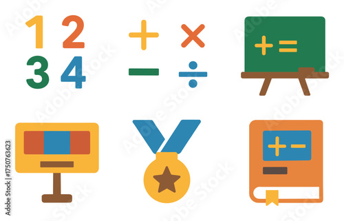 Colorful Math Icon Set