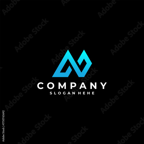 Modern design Letter N logo vector