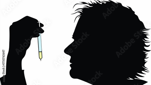 Scientist analyzing sample with dropper, showcasing precision and expertise in laboratory research