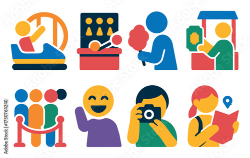 Colorful Amusement Park Icons