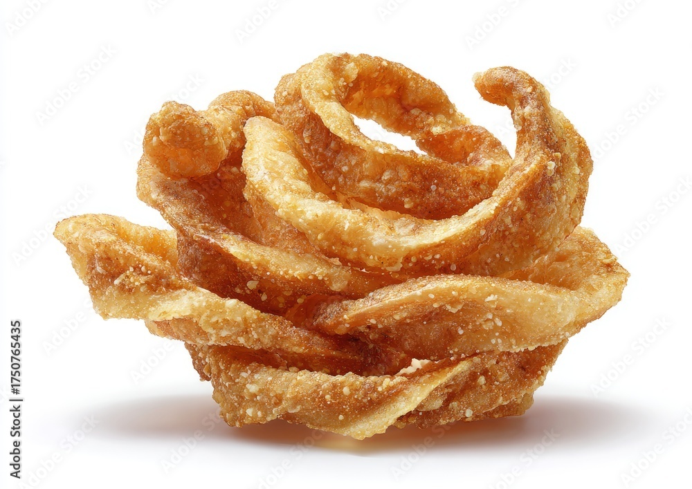 Fototapeta premium Crispy, curled pork rind snack