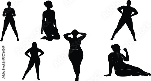 body diversity silhouette, plus size figure, confident woman, curvy body, self love, empowerment pose, body positivity, human shape, lifestyle concept, strength
