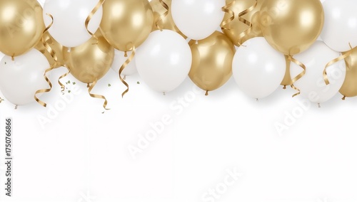 Golden and White Balloons Party Celebration Background