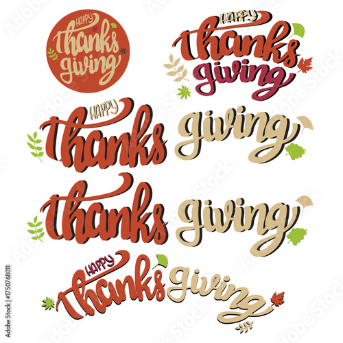 The Autumn logo Stamp for thanksgiving or holiday concept.