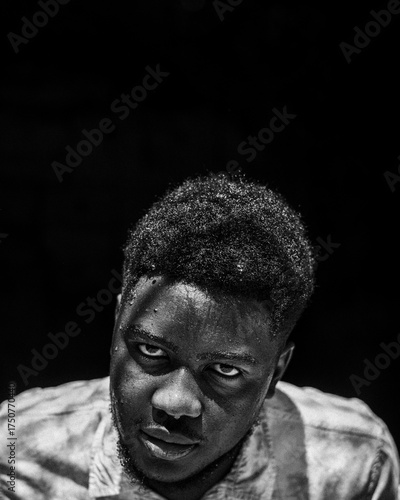 black and white portrait of a man