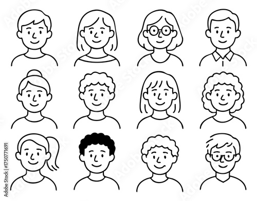 Simple Avatar Line Icons