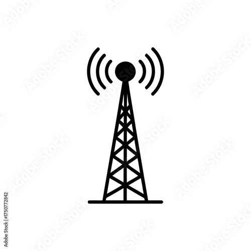 Signal Tower Icon – Minimal Wireless and Network Symbol