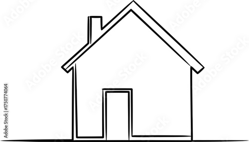 Hand drawn house vector icon. Home, building, architecture symbol for web and app design. Real estate concept illustration