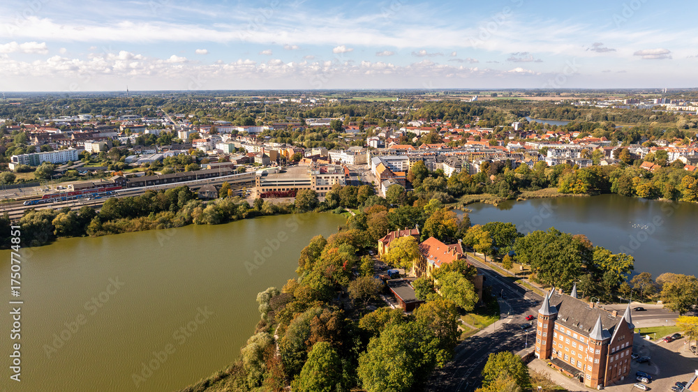 Fototapeta premium Panorama of the Hanseatic city of Stralsund on the Baltic Sea