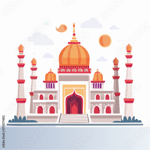 Celebrate Happy Diwali at the Majestic Taj Mahal A Festive Vector Illustration of Indian Heritage and Cultural Grandeur