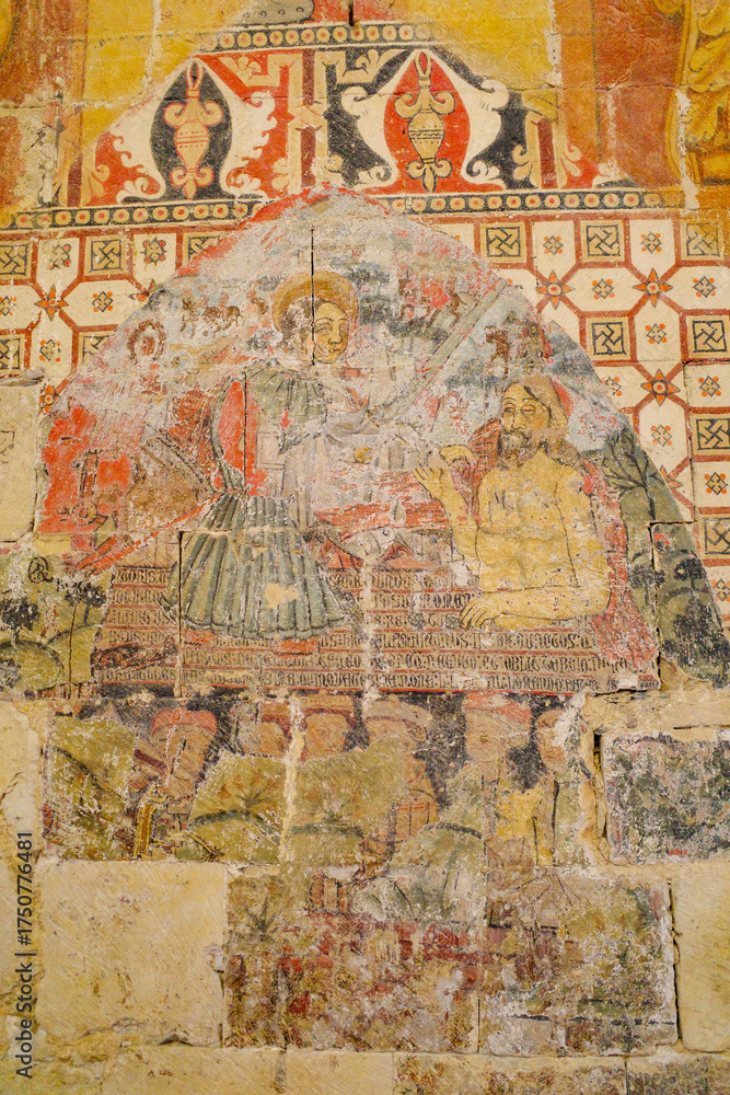 Fototapeta premium Salamanca, Spain - 4 March, 2025: Religous artworks on display at Salamanca Cathedral