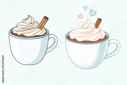 Classic ceramic tea cup illustration with subtle details