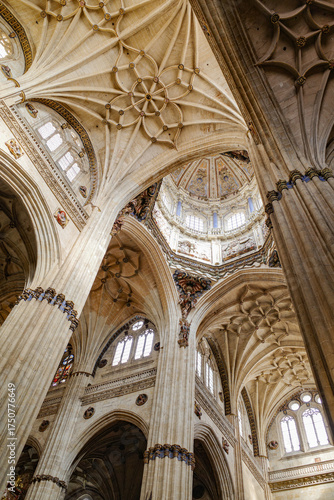 Wallpaper Mural Salamanca, Spain - 3 March 2025: Gothic interior of Salamanca Cathedral, Catedral Nueva Torontodigital.ca