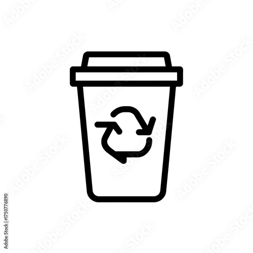 Black and white recycling bin logo symbolizes ecofriendly waste disposal, suitable for environmental organizations, recycling companies, and sustainable initiatives.