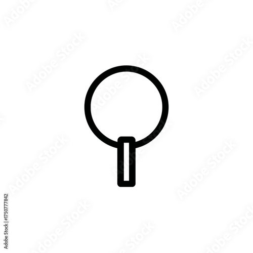 Simple black and white icon of a magnifying glass, used for search and finding.