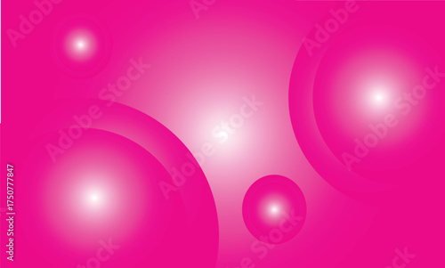Bright Pink Gradient with Glowing Circles abstract