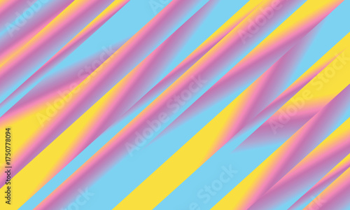 Diagonal Yellow Pink Blue Gradient Stripes abstract