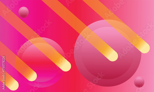  Pink and Orange Gradient Abstract Shapes and Lines Background